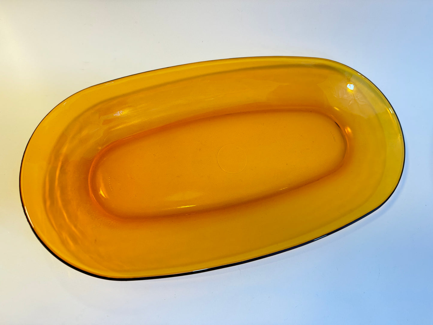 Amber Glass Platter 36cm | Duralex Spain 17 | Glass Serving Dish | Vintage Retro |