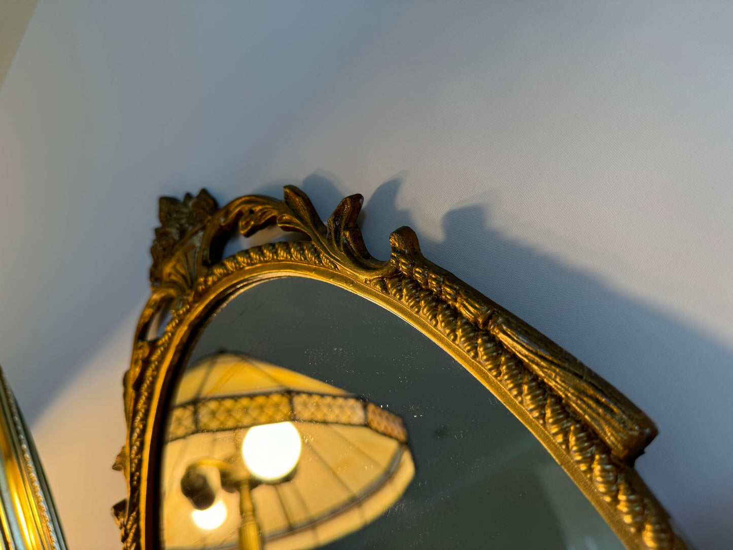 Ornate Gilt Brass Mirror | Made in England | Vintage Antique | Parisian |