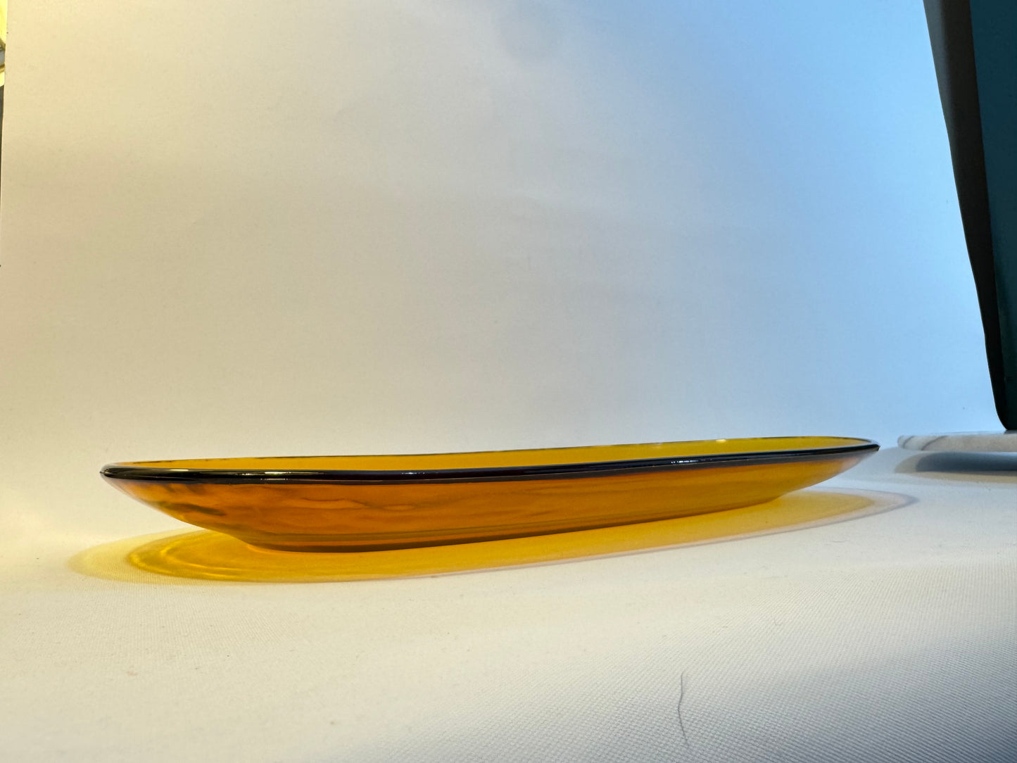 Amber Glass Platter 36cm | Duralex Spain 17 | Glass Serving Dish | Vintage Retro |