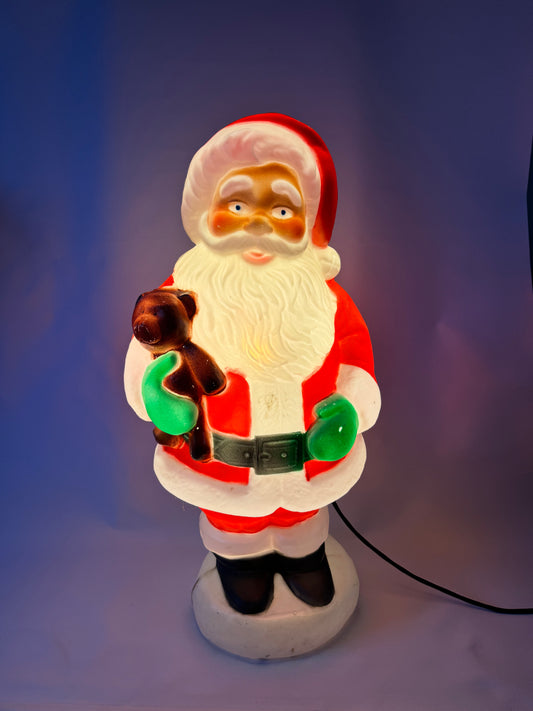 Large Santa Claus Christmas Vintage Blow Mold 75cm | Retro 1990s | Holidays | St Nick | Father Christmas |