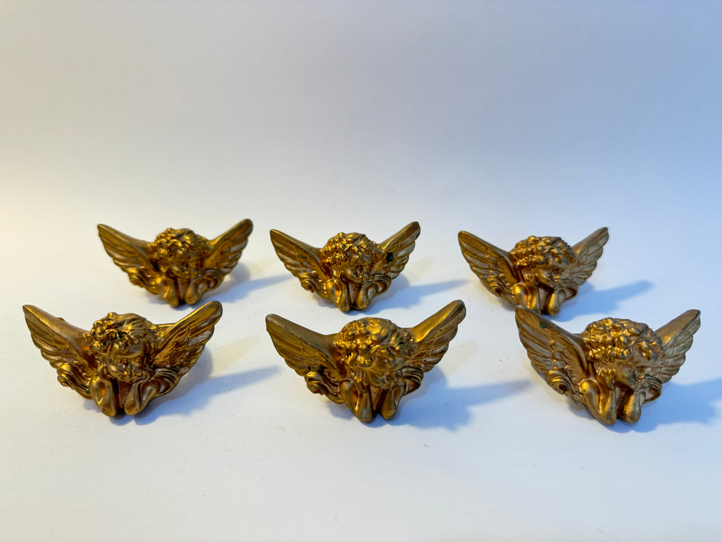 Gold Cherub Napkin Rings | Set of 6 | Vintage Retro Tableware | Dinner Party |