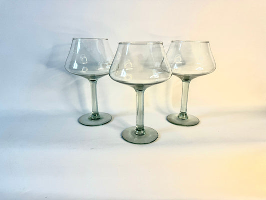 Premium Recycled Margarita Glass Set of 3 | Vintage Retro Style | Unique Quirky | Wine/Cocktail |