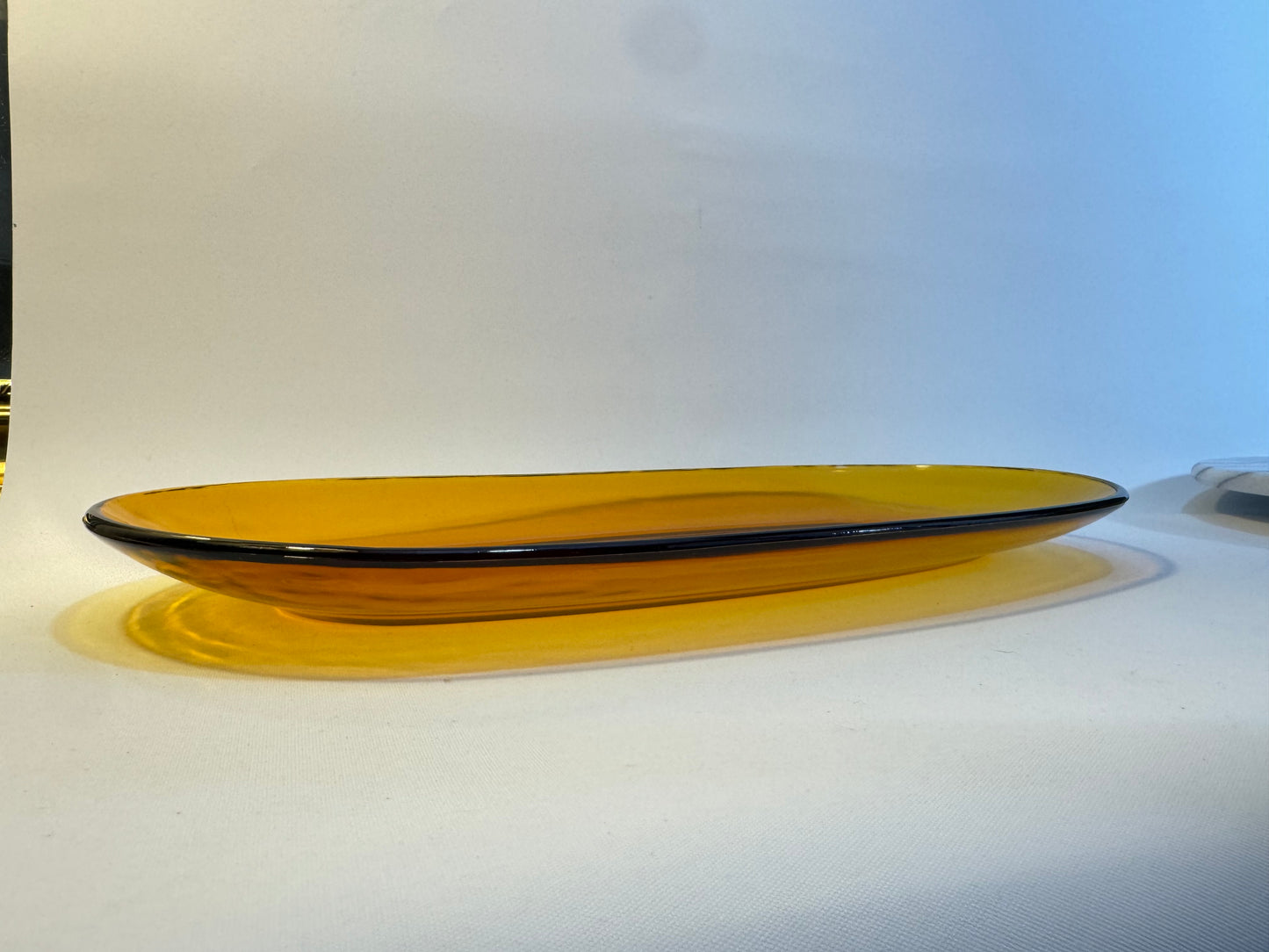 Amber Glass Platter 36cm | Duralex Spain 17 | Glass Serving Dish | Vintage Retro |