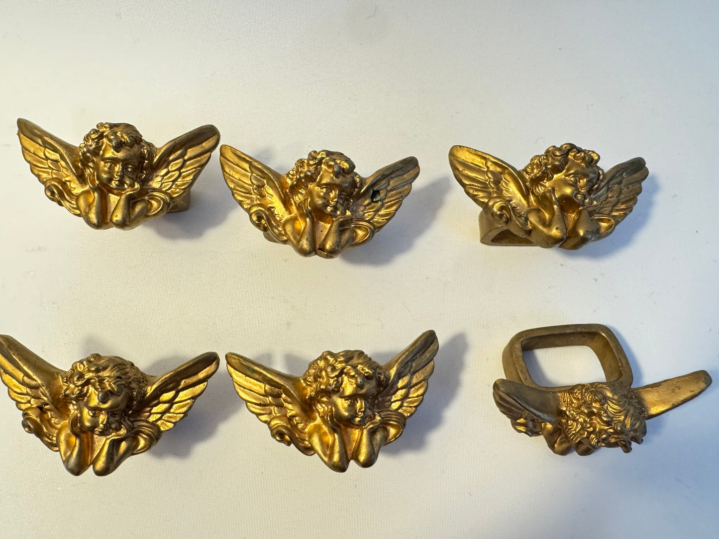 Gold Cherub Napkin Rings | Set of 6 | Vintage Retro Tableware | Dinner Party |