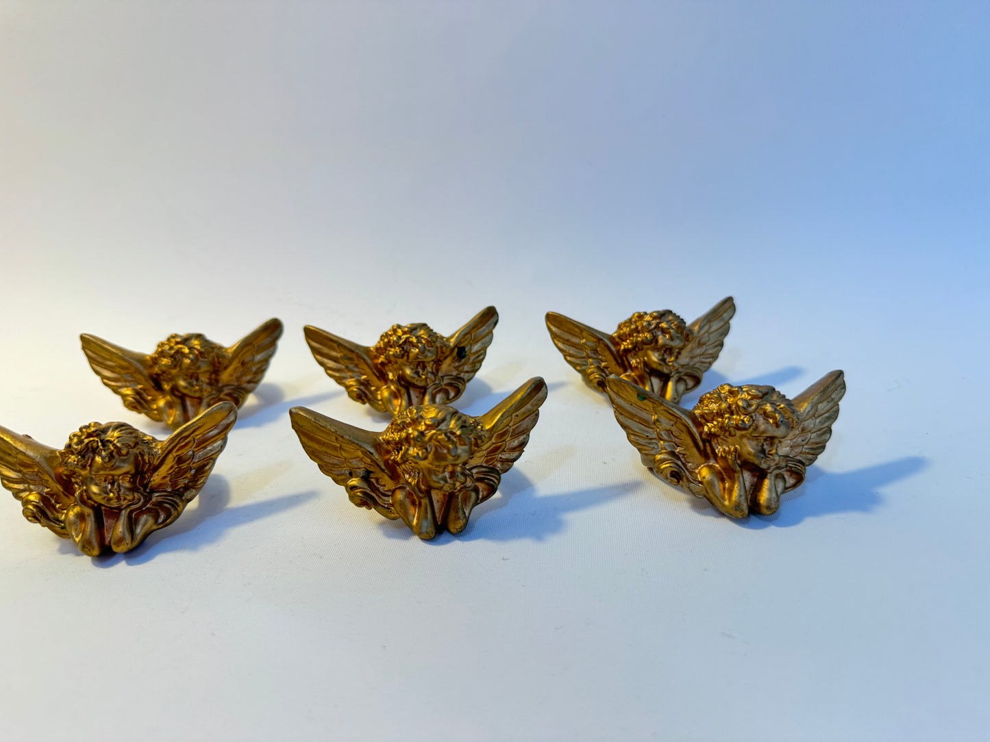 Gold Cherub Napkin Rings | Set of 6 | Vintage Retro Tableware | Dinner Party |