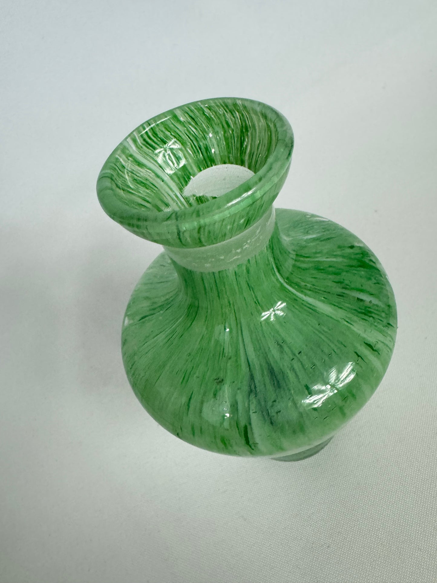 Green Glass Scent/ Perfume Bottle | Mini Decanter | Vintage Antique Retro | Unusual Quirky Unique