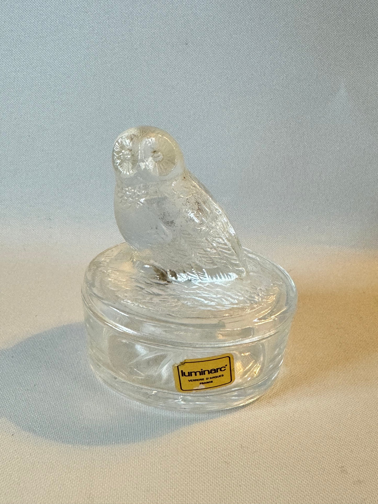 Luminarc France Owl Trinket Pot | Decorative Glass | Made in France | Vintage Retro