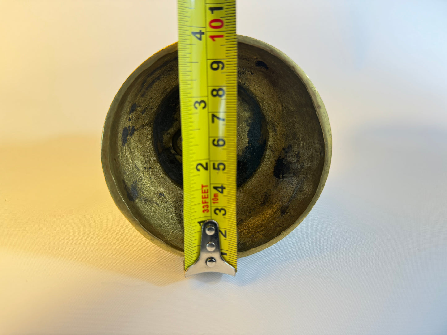 Solid Brass Church Sanctuary Bell With latin engraving | Cute Kitsch | Vintage Kitchenware Kitchenalia | Gold |