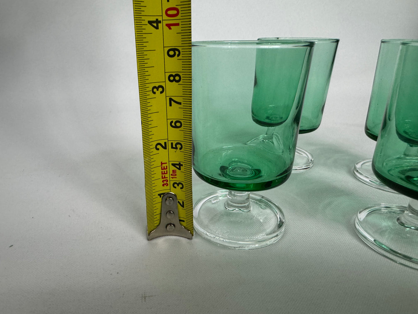 Small Green Luminarc Glasses. Barware | Wine Glass/ Apertivito glass | Vintage Retro