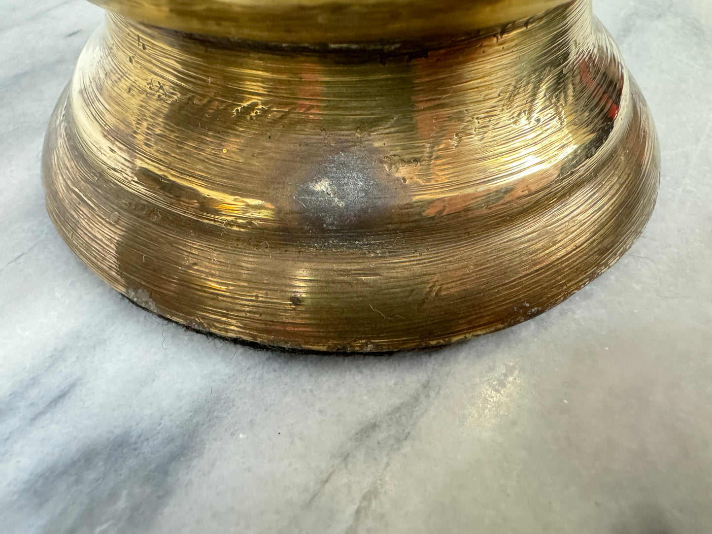 Solid Brass Antique Mortar & Pestle | 4KG | Vintage Kitchenware | Gold |