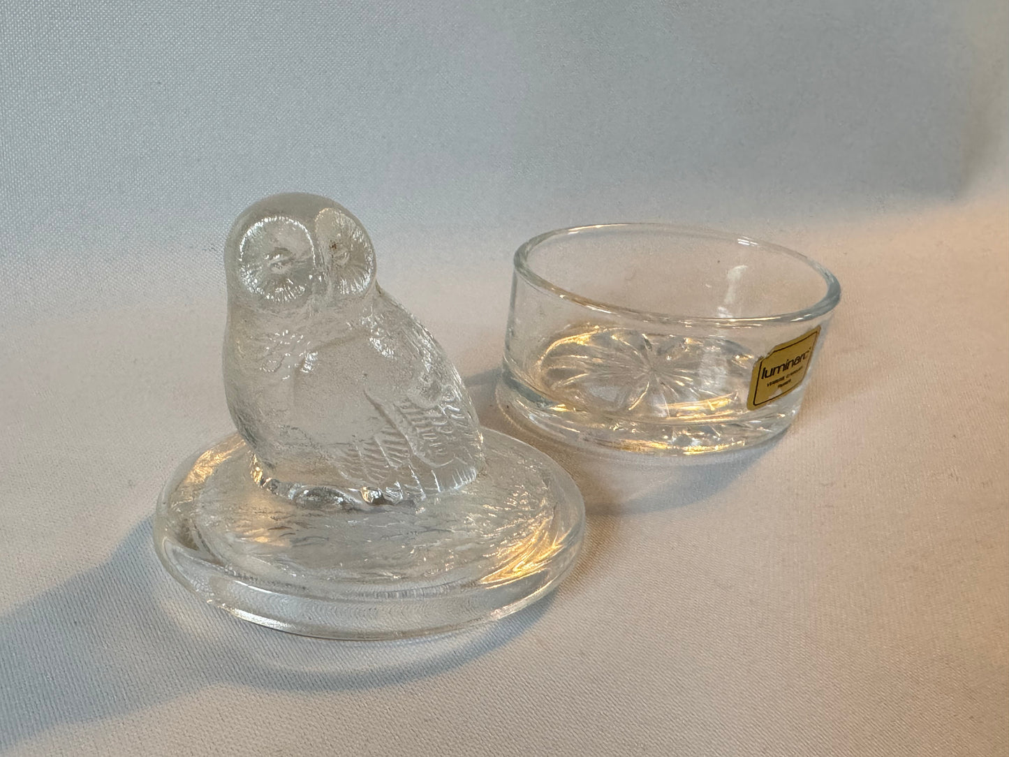 Luminarc France Owl Trinket Pot | Decorative Glass | Made in France | Vintage Retro