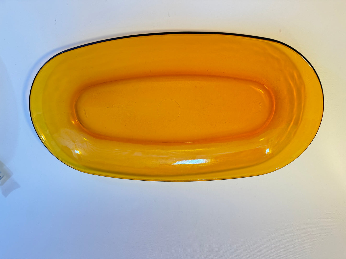 Amber Glass Platter 36cm | Duralex Spain 17 | Glass Serving Dish | Vintage Retro |