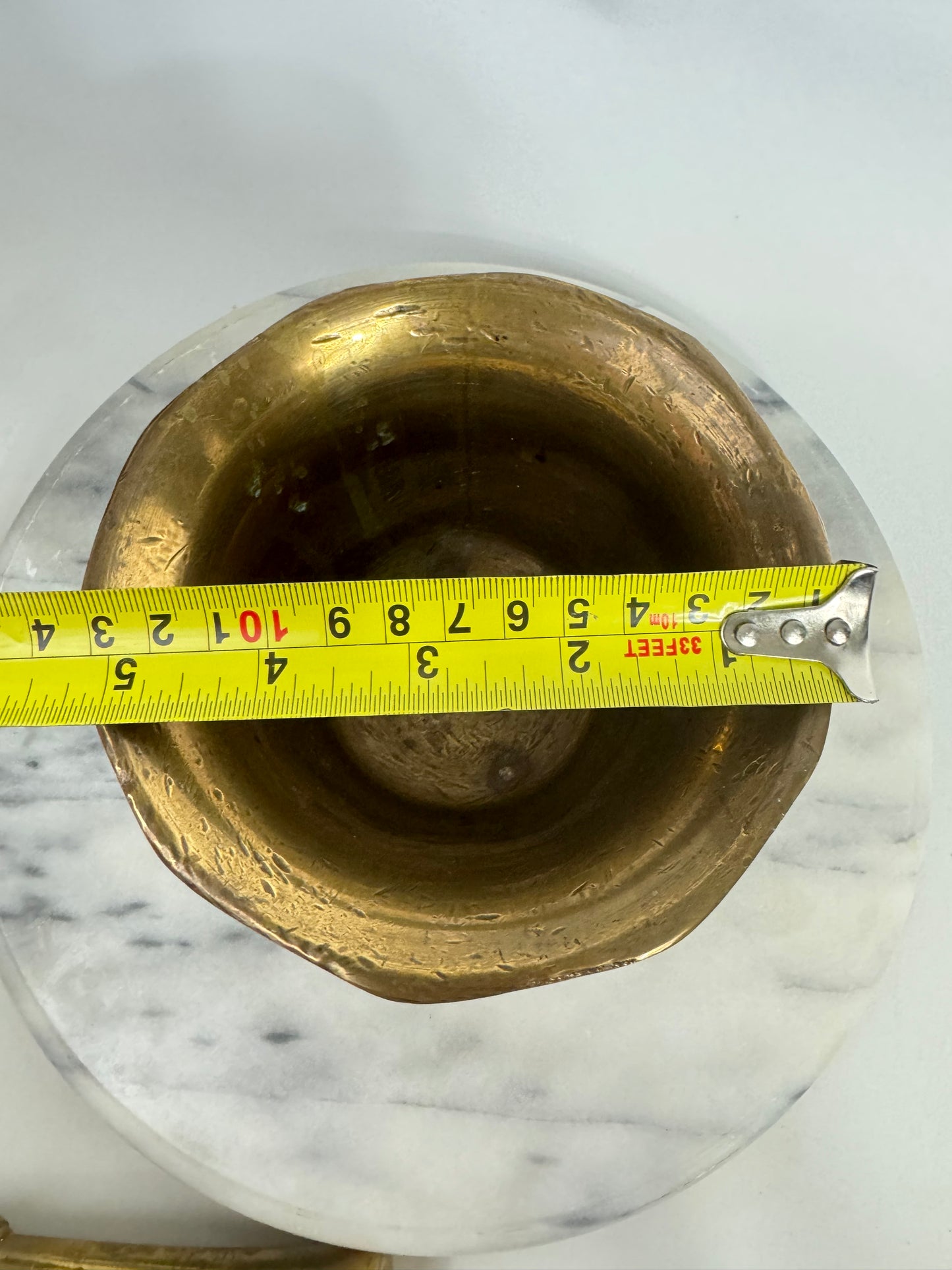 Solid Brass Antique Mortar & Pestle | 4KG | Vintage Kitchenware | Gold |