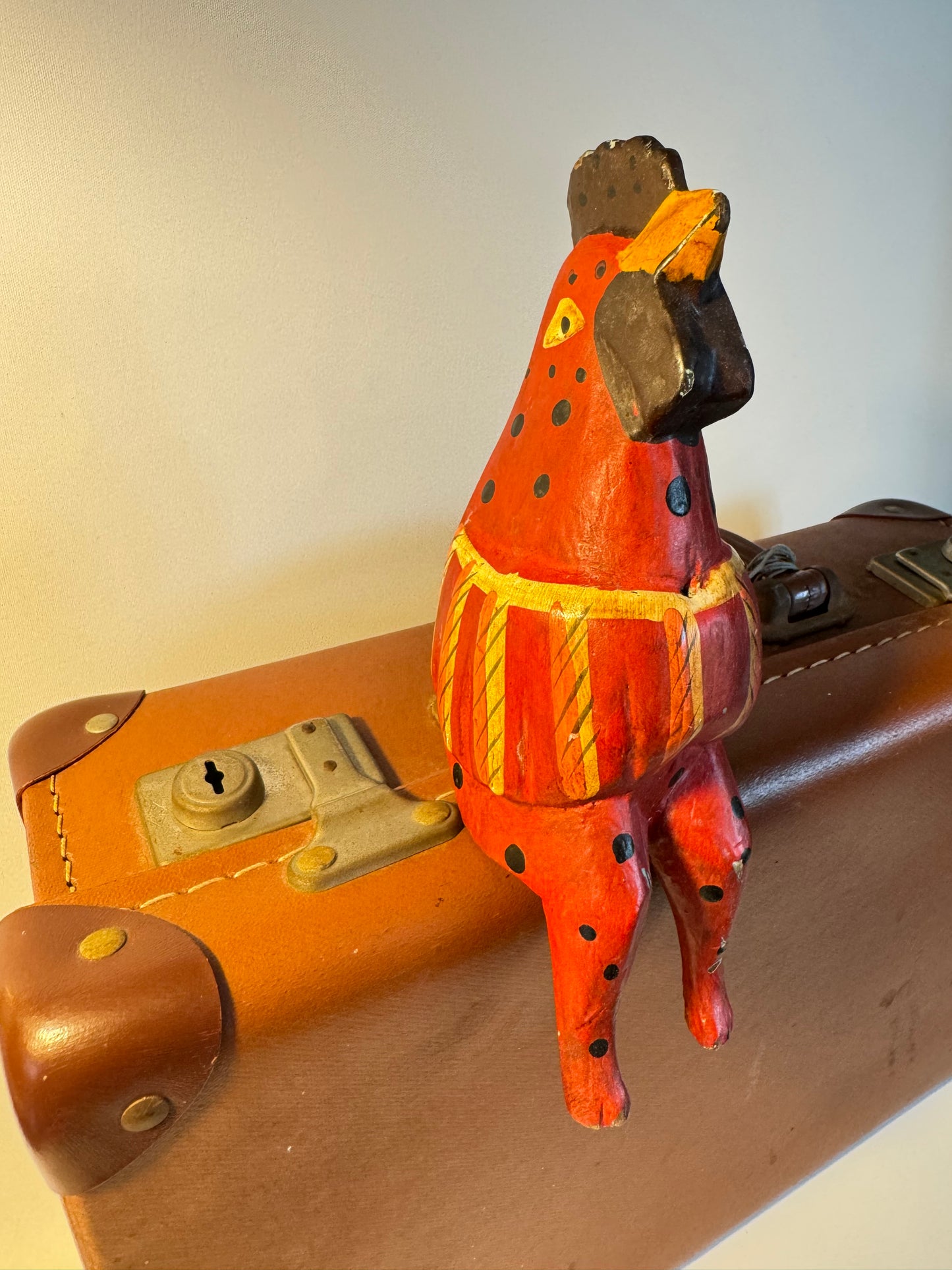 Hand Carved & Painted Shelf Sitter Animals | Folk Art | Vintage Retro Quirky | Cat Dog Cow Seal Rooster |