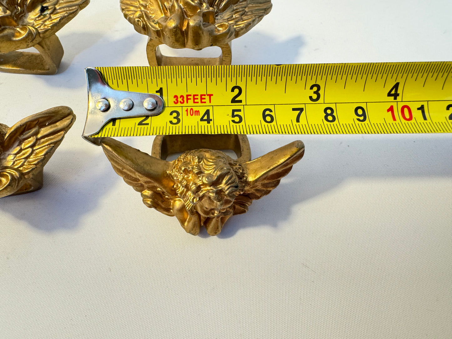 Gold Cherub Napkin Rings | Set of 6 | Vintage Retro Tableware | Dinner Party |