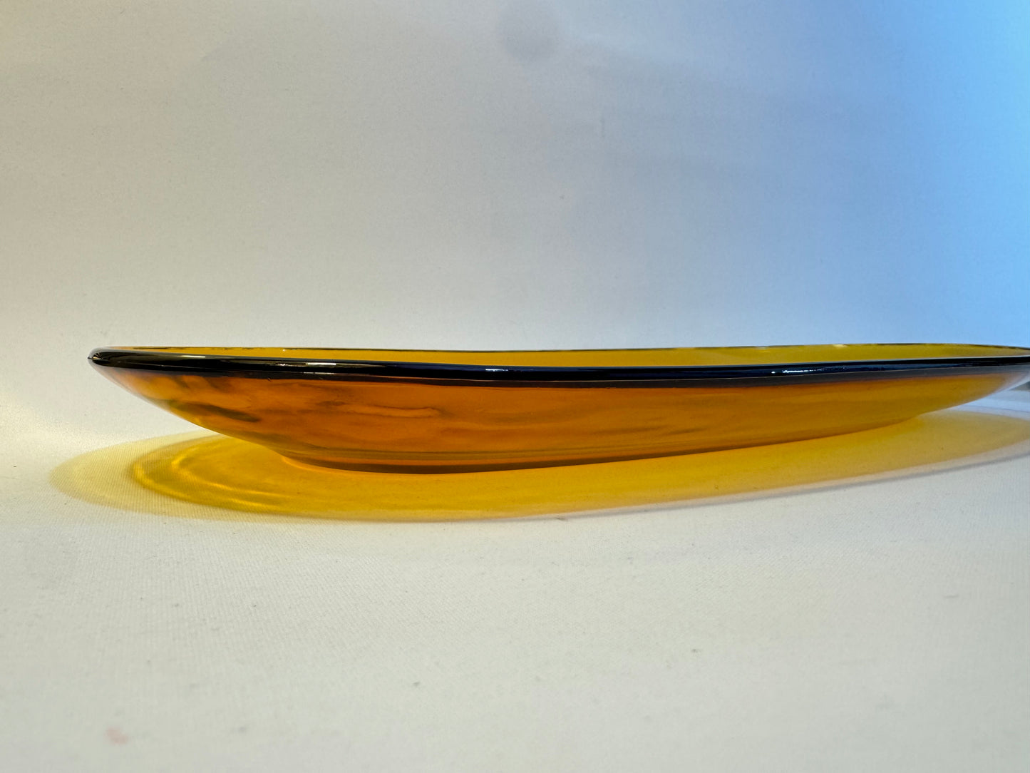 Amber Glass Platter 36cm | Duralex Spain 17 | Glass Serving Dish | Vintage Retro |