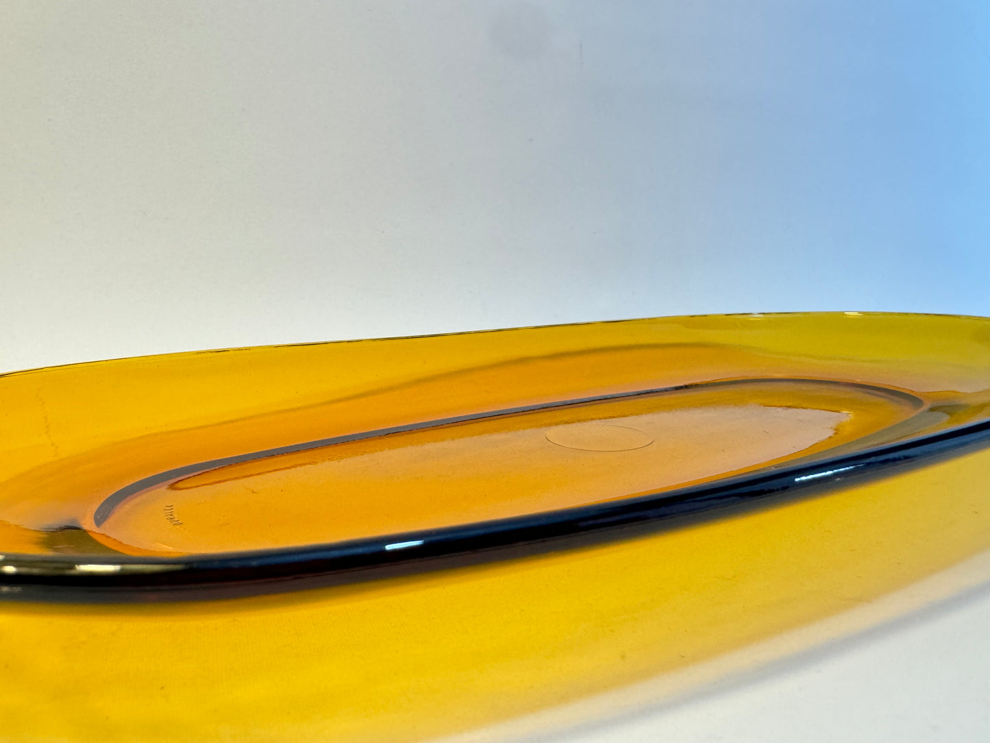 Amber Glass Platter 36cm | Duralex Spain 17 | Glass Serving Dish | Vintage Retro |