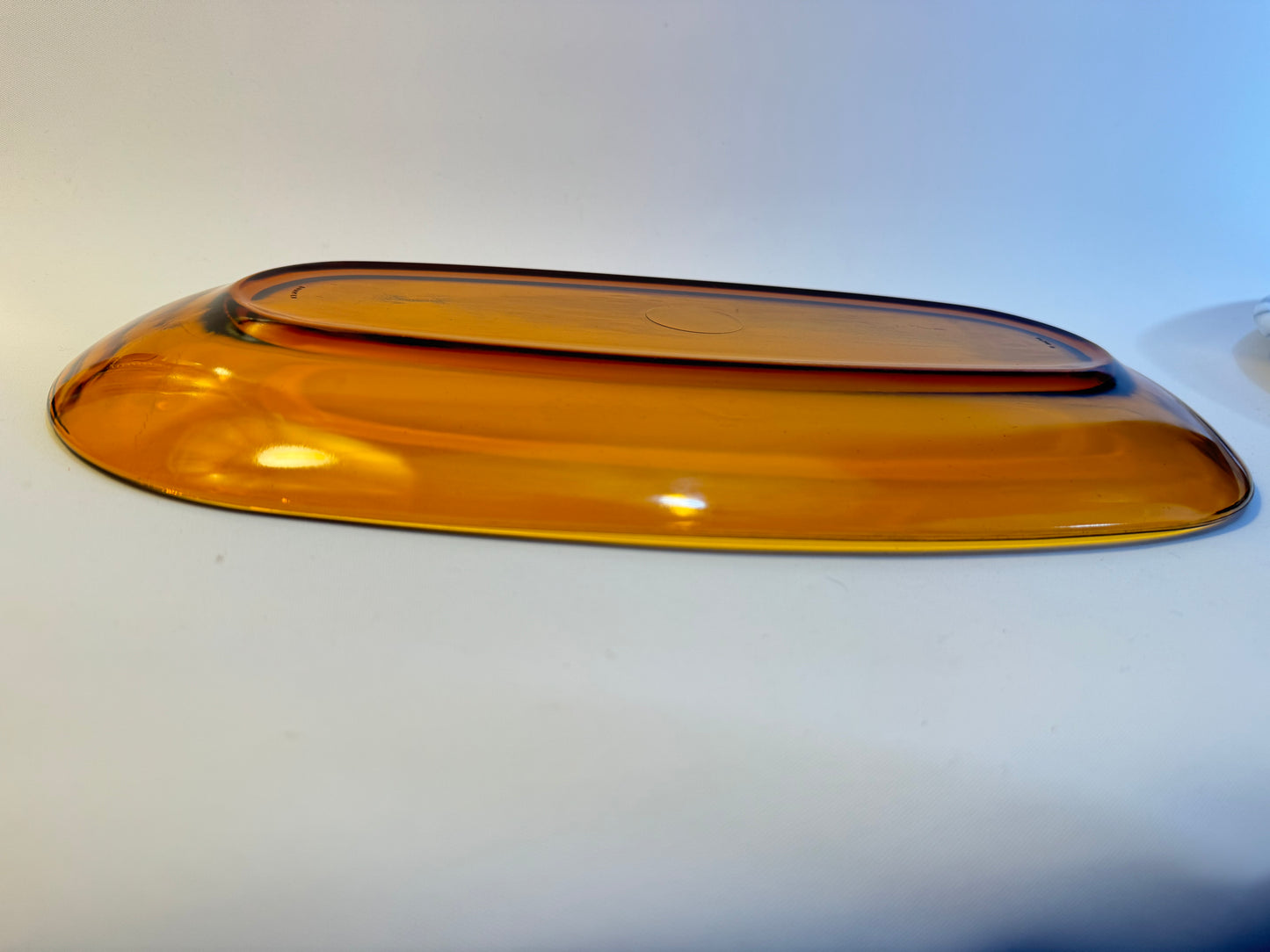 Amber Glass Platter 36cm | Duralex Spain 17 | Glass Serving Dish | Vintage Retro |